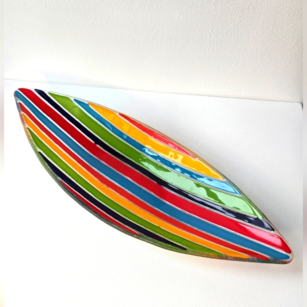 Colorful glass dish